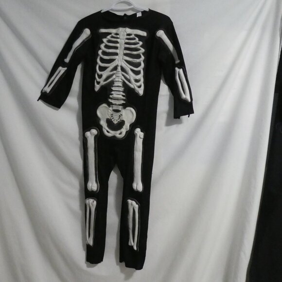 Black Skeleton Halloween Costume Without Skull, Gloves and Feet | Kids 8-10 - Picture 1 of 16